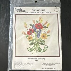 Vintage Family Circle Bluebells & Tulips Crewel Kit  A904